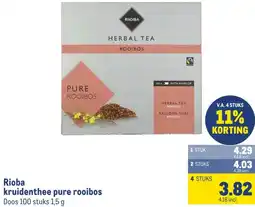 Makro Rioba kruidenthee pure rooibos aanbieding