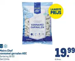 Makro Metro Chef vannamei garnalen ASC aanbieding