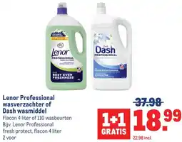 Makro Lenor Professional wasverzachter of Dash wasmiddel aanbieding