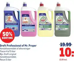 Makro Dreft Professional of Mr. Proper aanbieding