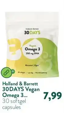 Holland & Barrett 30DAYS Vegan Omega 3 250mg DHA - 30 softgels aanbieding