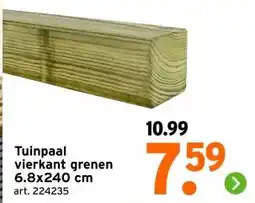 GAMMA Tuinpaal vierkant grenen 6.8x240 cm aanbieding