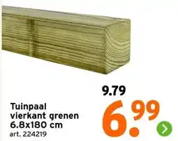 GAMMA Tuinpaal vierkant grenen 6.8x180 cm aanbieding