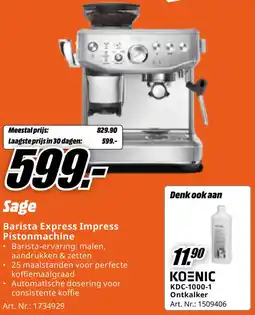 MediaMarkt Sage Pistonmachine aanbieding
