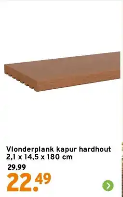 GAMMA Vlonderplank kapur hardhout 2,1 x 14,5 x 180 cm aanbieding