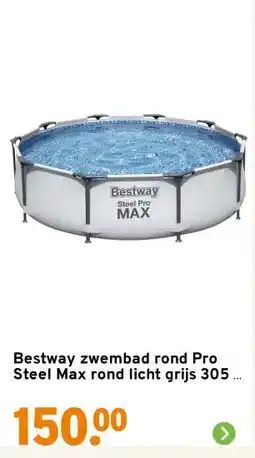 GAMMA Bestway zwembad rond Pro Steel Max rond licht grijs 305 x 76 cm met pomp aanbieding