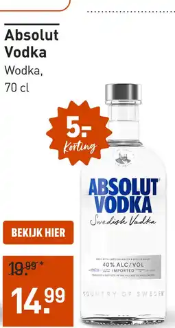 Gall & Gall Absolut Vodka 70CL aanbieding