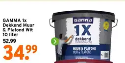 GAMMA GAMMA 1x Dekkend Muur & Plafond Wit 10 liter aanbieding