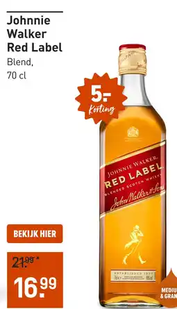 Gall & Gall Johnnie Walker Red Label 70CL aanbieding