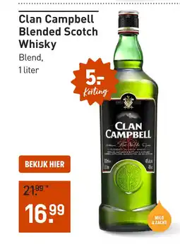 Gall & Gall Clan Campbell Blended Scotch Whisky 100CL aanbieding