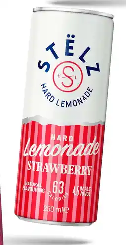 Gall & Gall STËLZ Hard Lemonade Strawberry 25CL aanbieding