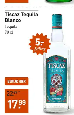 Gall & Gall Tiscaz Tequila Blanco 70CL aanbieding