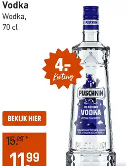 Gall & Gall Puschkin Vodka 70CL aanbieding