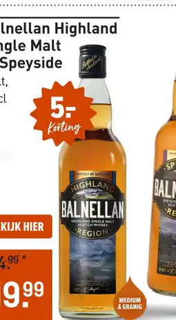 Gall & Gall Balnellan Highland Single Malt 70CL aanbieding