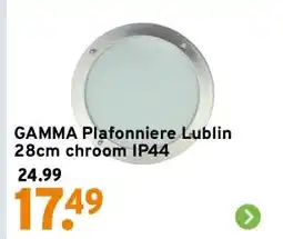 GAMMA GAMMA Plafonniere Lublin 28cm chroom IP44 aanbieding