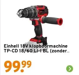 GAMMA Einhell 18V klopboormachine TP-CD 18/60 LI-I BL (zonder accu) aanbieding