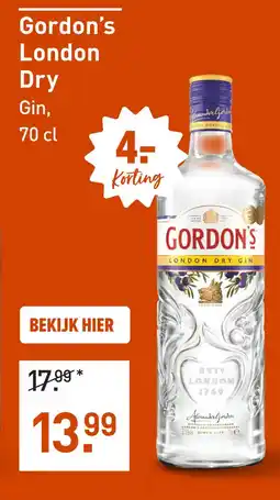 Gall & Gall Gordon's London Dry 70CL aanbieding