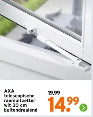 GAMMA AXA telescopische raamuitzetter wit 30 cm buitendraaiend aanbieding