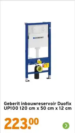 GAMMA Geberit inbouwreservoir Duofix UP100 120 cm x 50 cm x 12 cm aanbieding