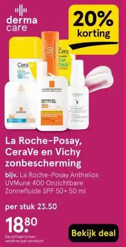 Etos La Roche-Posay, CeraVe en Vichy zonbescherming aanbieding