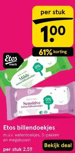 Etos Etos billendoekjes aanbieding