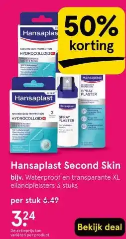 Etos Hansaplast Second Skin aanbieding