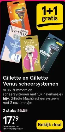 Etos Gillette en Gillette Venus scheersystemen aanbieding