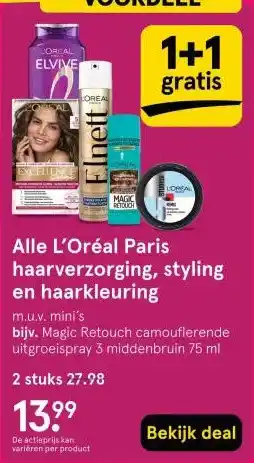 Etos Alle L'Oréal Paris haarverzorging, styling en haarkleuring aanbieding