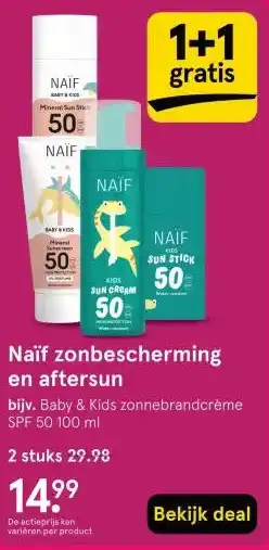 Etos Naïf zonbescherming en aftersun aanbieding