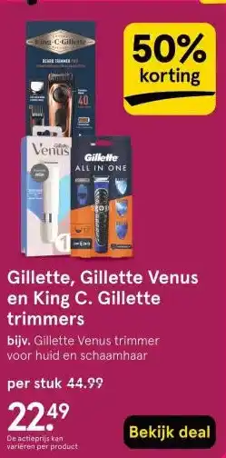 Etos Gillette, Gillette Venus en King C. Gillette trimmers aanbieding