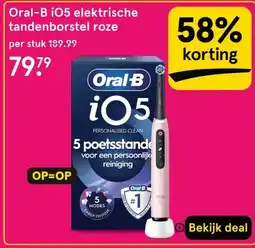 Etos Oral-B i05 elektrische tandenborstel roze aanbieding