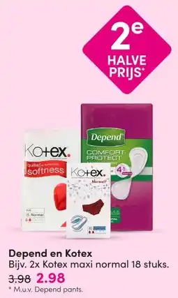 DA Depend en Kotex aanbieding