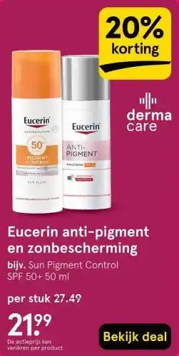 Etos Eucerin anti-pigment en zonbescherming aanbieding