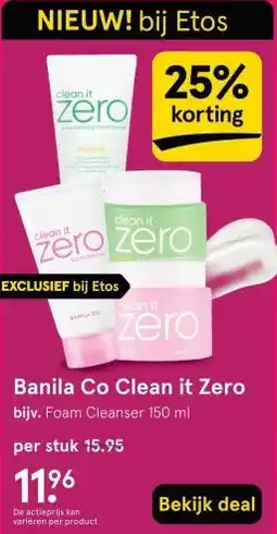 Etos Banila Co Clean it Zero aanbieding