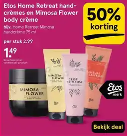 Etos Etos Home Retreat hand- crèmes en Mimosa Flower body crème aanbieding