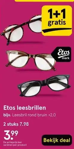 Etos Etos leesbrillen aanbieding