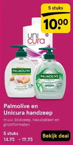 Etos Palmolive en Unicura handzeep aanbieding