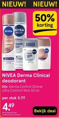 Etos NIVEA Derma Clinical deodorant aanbieding