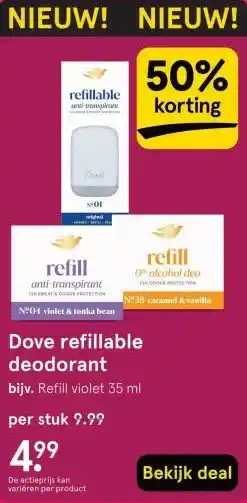 Etos Dove refillable deodorant aanbieding