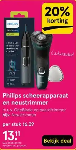 Etos Philips scheerapparaat en neustrimmer aanbieding