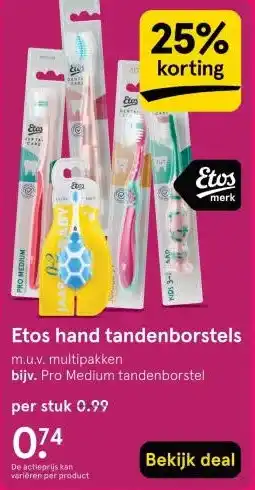 Etos Etos hand tandenborstels aanbieding