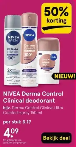 Etos NIVEA Derma Control Clinical deodorant aanbieding