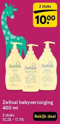 Etos Zwitsal babyverzorging 400 ml aanbieding