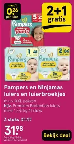 Etos Pampers en Ninjamas luiers en luierbroekjes aanbieding