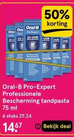 Etos Oral-B Pro-Expert ProfessioneleBescherming tandpasta 75 ml aanbieding