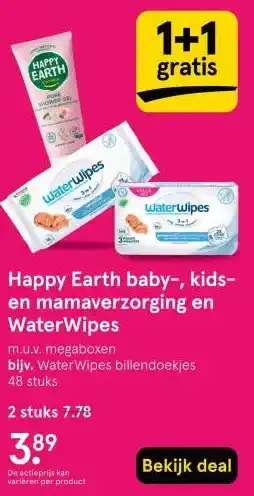 Etos Happy Earth baby-, kids- en mamaverzorging en WaterWipes aanbieding