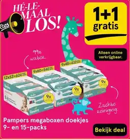 Etos Pampers megaboxen doekjes 9- en 15-packs aanbieding