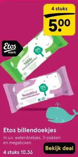 Etos Etos billendoekjes aanbieding