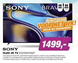 EP Sony Bravia 8 K55XR84B.CEI OLED 4K TV aanbieding