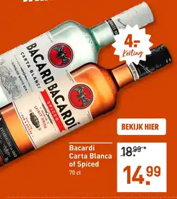 Gall & Gall Bacardí Carta Blanca of Spiced aanbieding